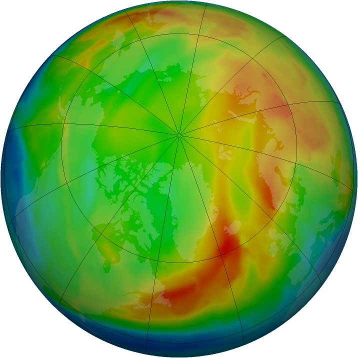 Arctic ozone map for 17 January 2011